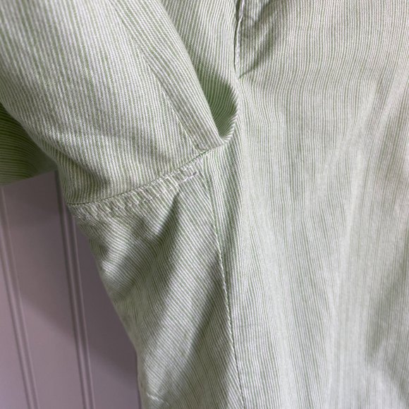 IZOD Women's Size 12 Green White Stripe Cotton Bermuda Shorts - Picture 5 of 7